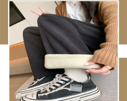 羊羔絨闊腿褲